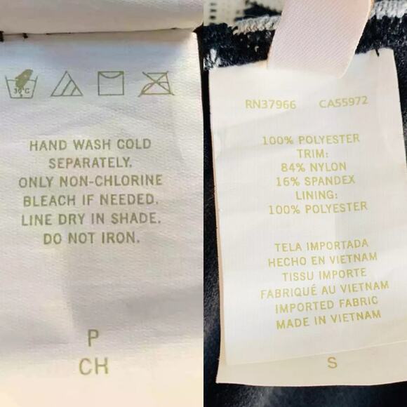 Perry Ellis Tankini Top S Black White Gray Taupe Chevron Removable Pads New - Picture 8 of 11